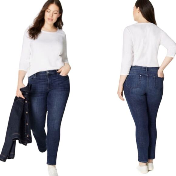 J.Jill Jeans Authentic Fit Slim Ankle Mid Rise Dark Wash Women’s Plus Size 14 - Picture 2 of 10